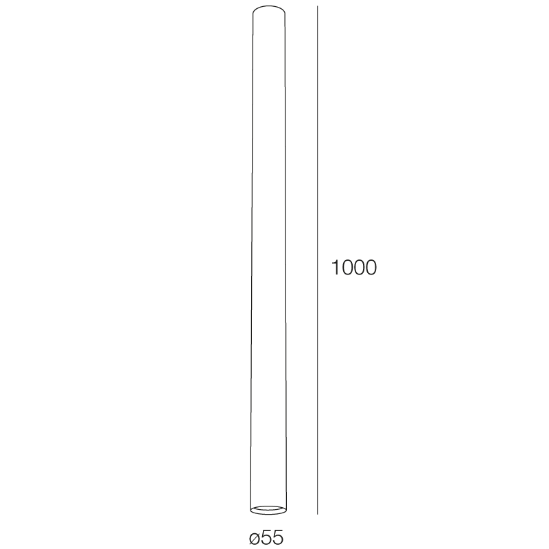 Collins PL Soffitto cilindro da interno Ø5,5 H100 cm. bianco