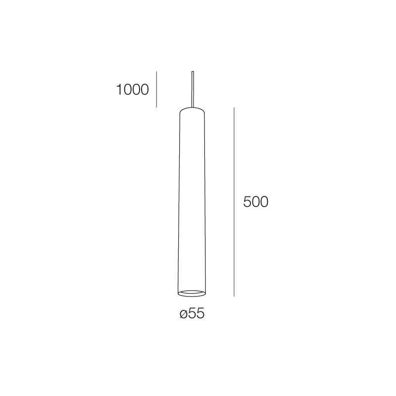 Collins SP Sospensione cilindro da interno Ø5,5 H50 cm. bianco