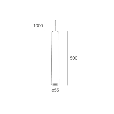 Collins SP Sospensione cilindro da interno Ø5,5 H50 cm. bianco