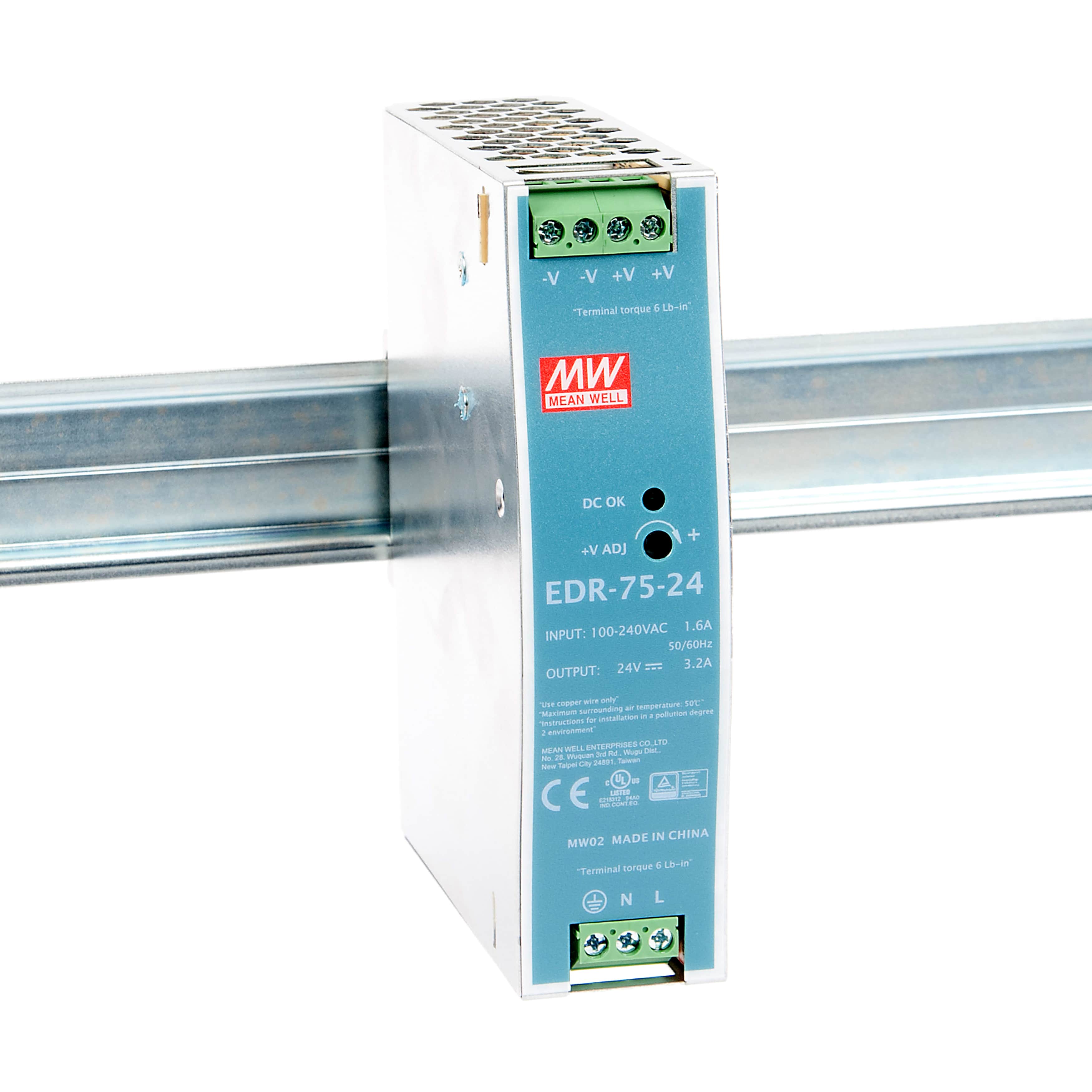 Mean Well Alimentatore da guida din 24V DC 75W