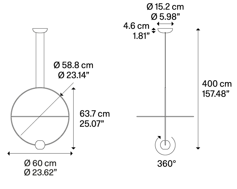 Elara Medium Sospensione Led diametro 60 cm nero