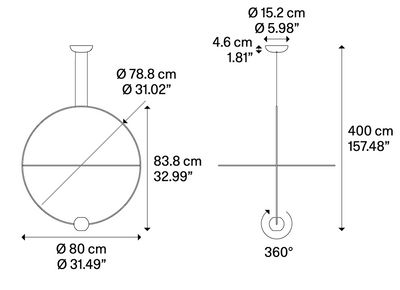 Elara Large Sospensione Led diametro 80 cm oro