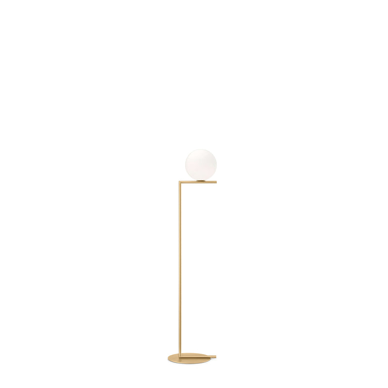 IC Lights F1 Lampada da terra ottone e vetro soffiato Ø20 cm.