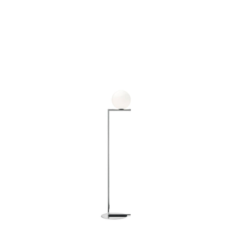 IC Lights F1 Lampada da terra cromo e vetro soffiato Ø20 cm.