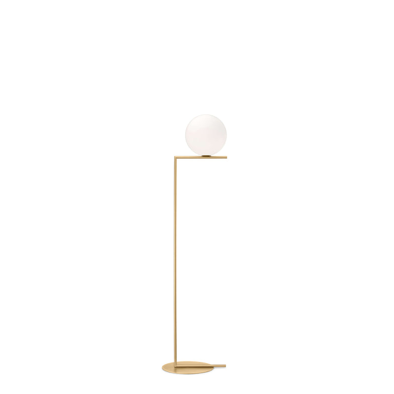 IC Lights F2 Lampada da terra ottone e vetro soffiato Ø30 cm.