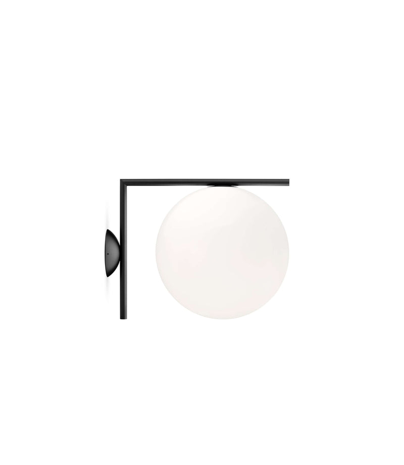 IC Lights C/W2 Lampada da parete soffitto nero vetro soffiato Ø30 cm.