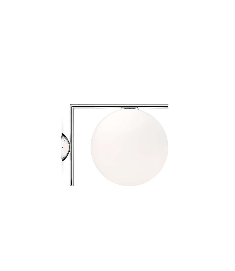 IC Lights C/W2 Lampada da parete soffitto cromo vetro soffiato Ø30 cm.