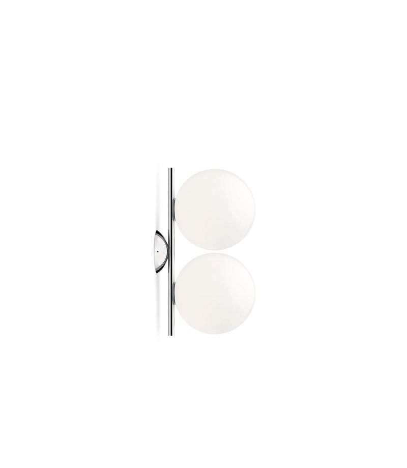 IC Lights C/W1 Double Lampada da parete soffitto cromo vetro soffiato Ø20 cm.