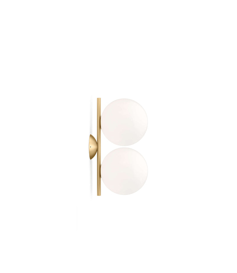 IC Lights C/W1 Double Lampada da parete soffitto ottone vetro soffiato Ø20 cm.