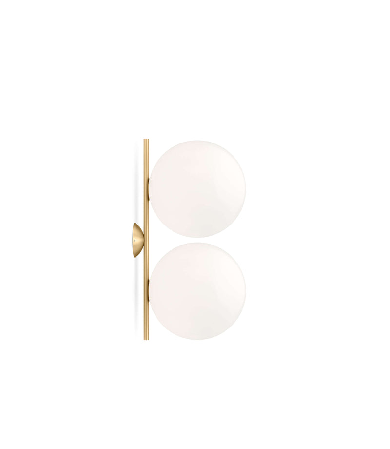 IC Lights C/W2 Double Lampada da parete soffitto ottone vetro soffiato Ø30 cm.