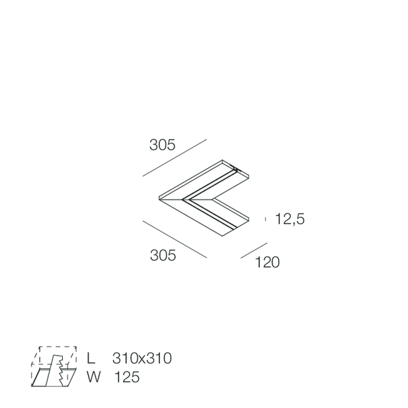 L-16 EVO STANDARD Profilo Angolare Cartoon Light 16 mm per Strip LED