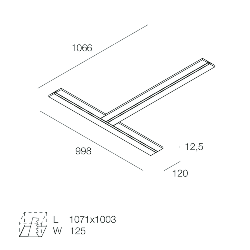 L-16 EVO STANDARD Profilo T Cartoon Light 16 mm per Strip LED