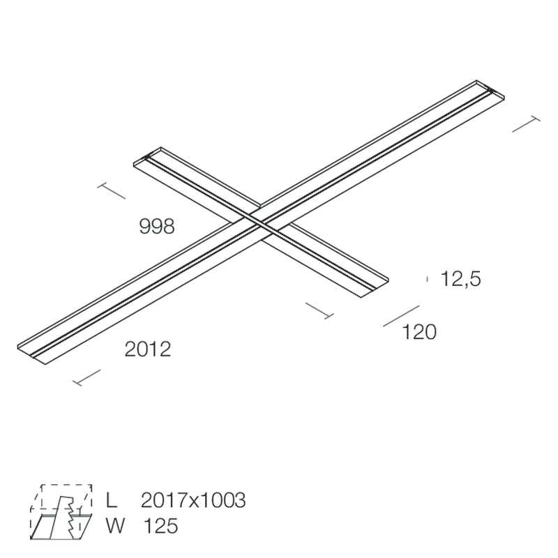 L-16 EVO STANDARD Profilo X Cartoon Light 16 mm per Strip LED