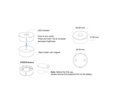 Telecomando nero 1 zona RF con tasti dimmer per Strip LED monocromatiche