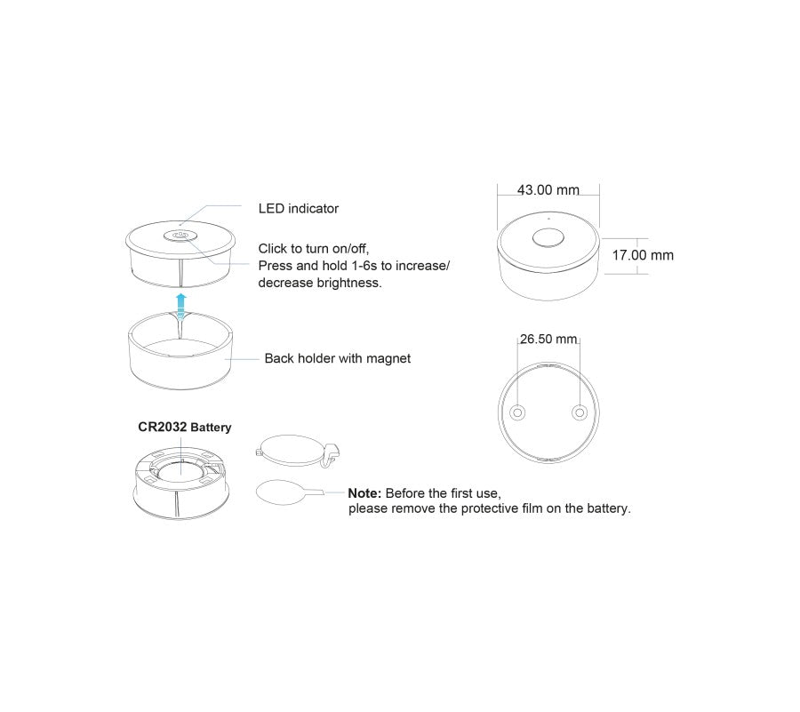 Telecomando bianco 1 zona RF con tasti dimmer per Strip LED monocromatiche