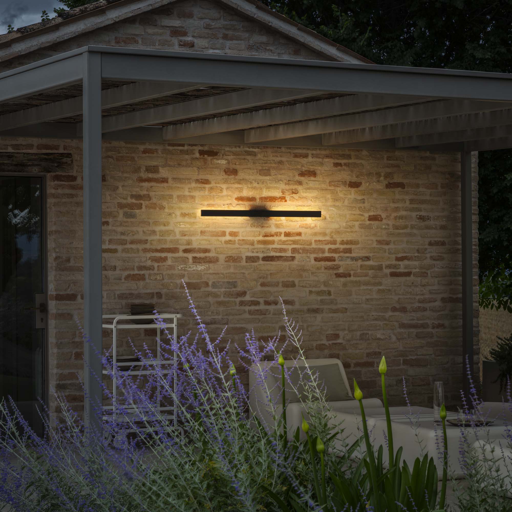 Linea ap d144 Applique alluminio LED per esterno 3000K IP54 nero