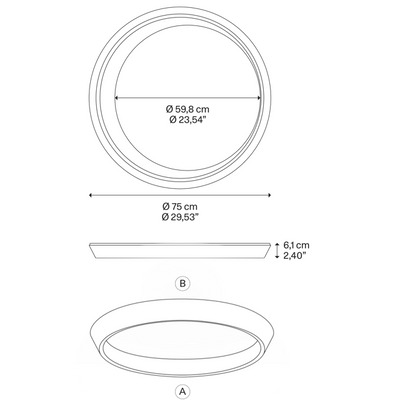 Tidal 75 Plafoniera lampada soffitto LED Ø 75 cm.