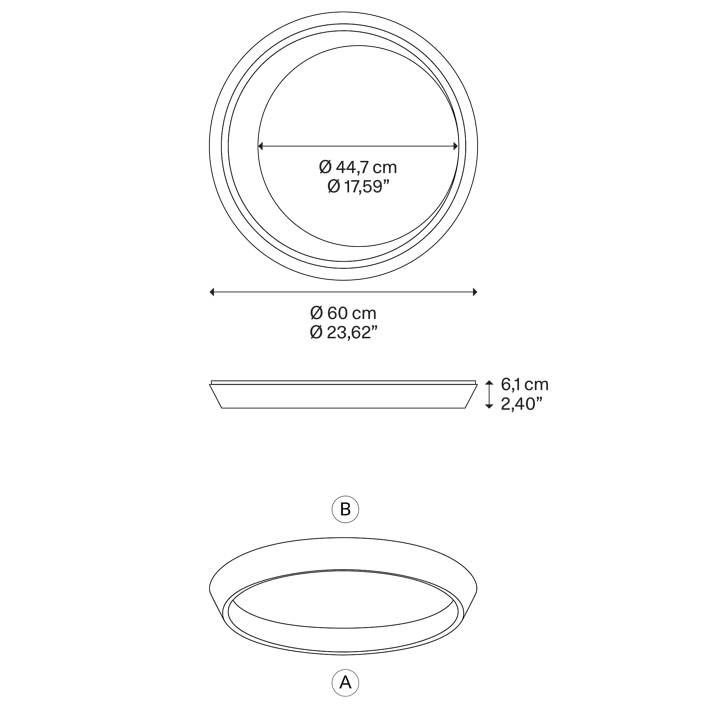 Tidal 65 Plafoniera lampada soffitto LED Ø 60 cm.