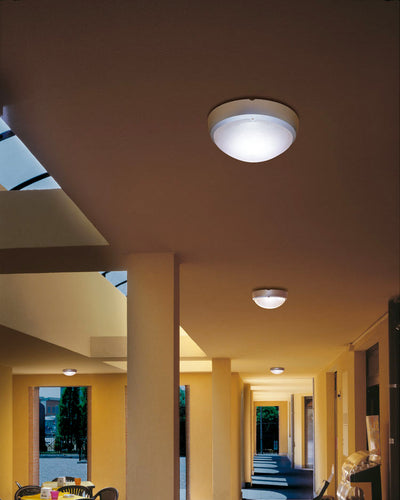 Airy Tonda 300 Applique lampada da parete soffitto per esterno in tecnopolimero vetro acidato IP54