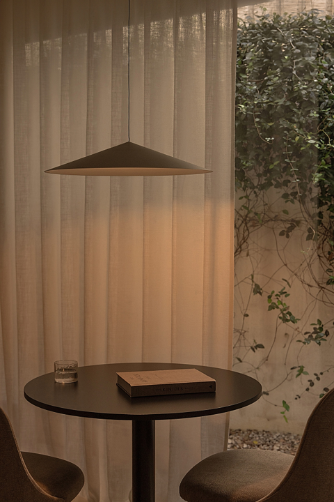 Dune 55 sospensione da incasso led Ø 55 cm. dim DALI 2700K Nero Strutturato