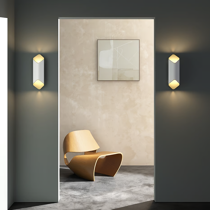 Ako 420 Phase Applique LED 2700K per interno in metallo bianco opaco oro