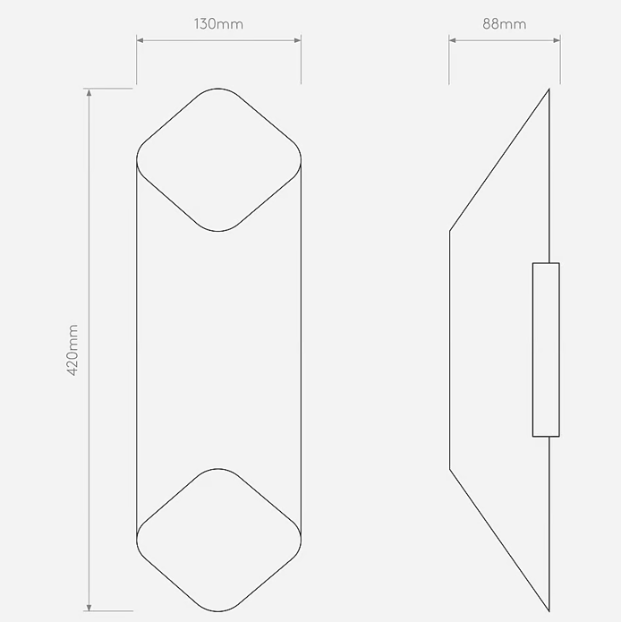 Ako 420 Phase Applique LED 2700K per interno in metallo bianco opaco oro