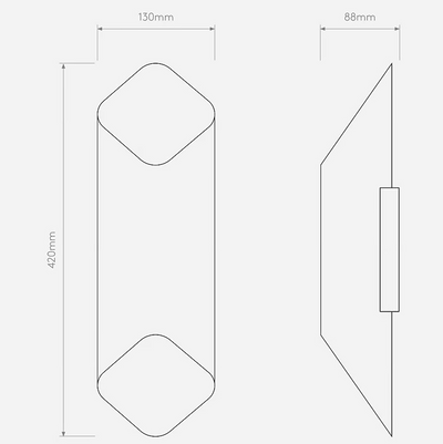 Ako 420 Phase Applique LED 2700K per interno in metallo bronzo oro