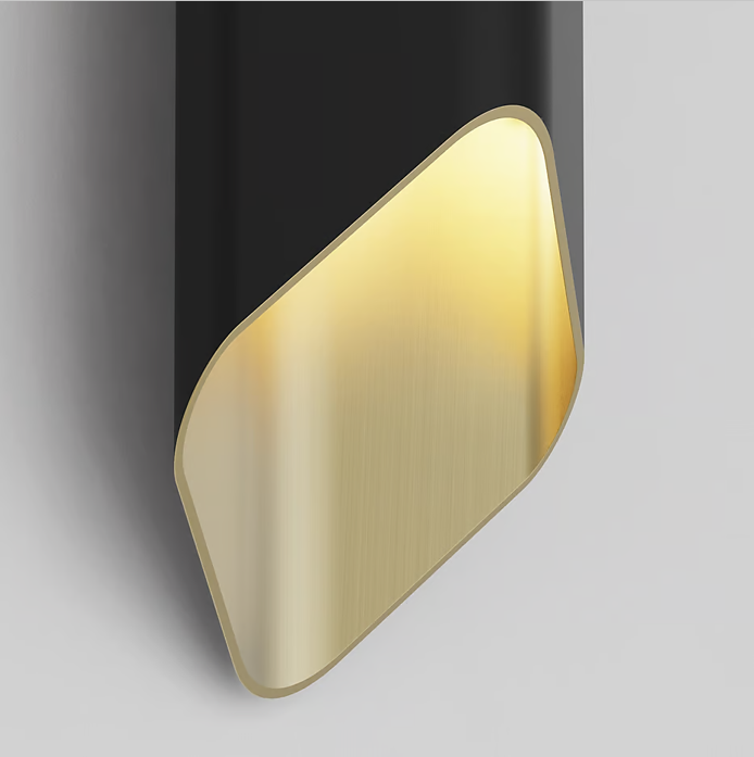 Ako 420 Phase Applique LED 2700K per interno in metallo nero opaco oro