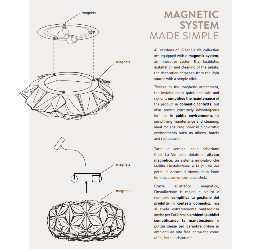 C'est La Vie Ceiling/Wall Medium White Lampada da soffitto parete diametro 47 cm.