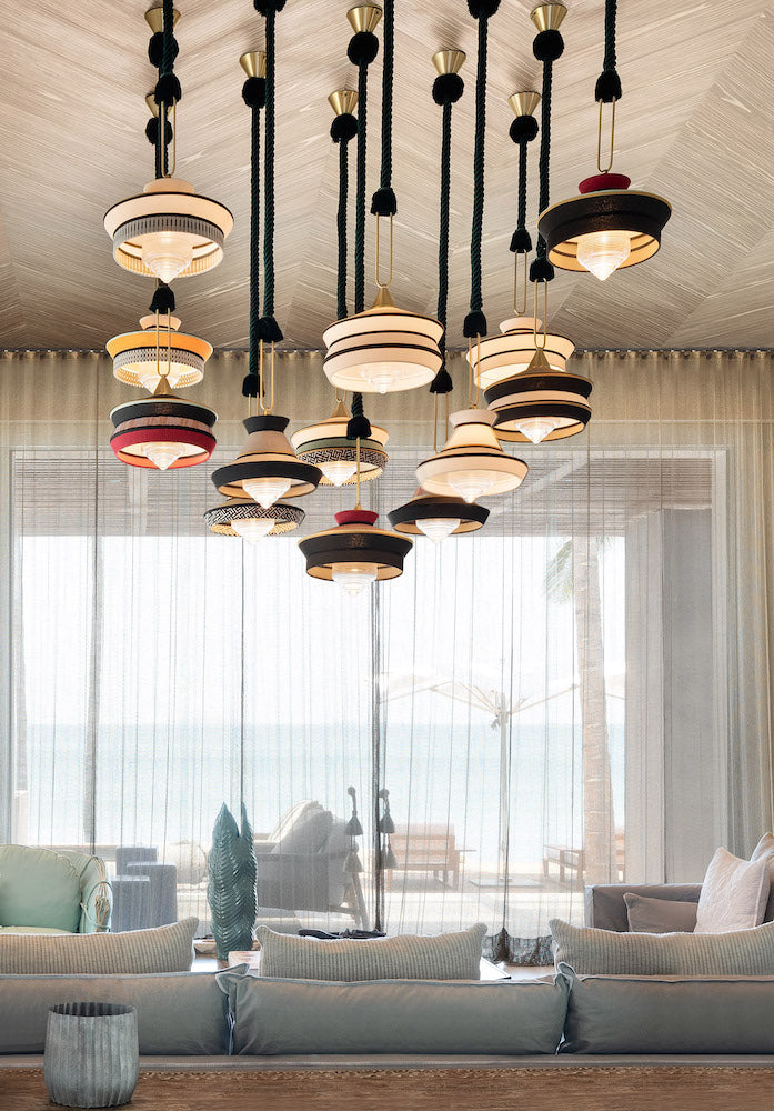 Calypso so Antigua Black Lampadario a sospensione in tessuto