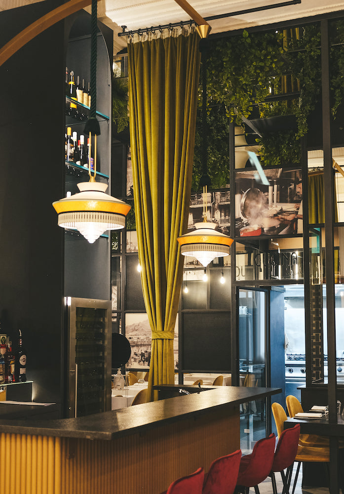 Calypso so Antigua Black Lampadario a sospensione in tessuto