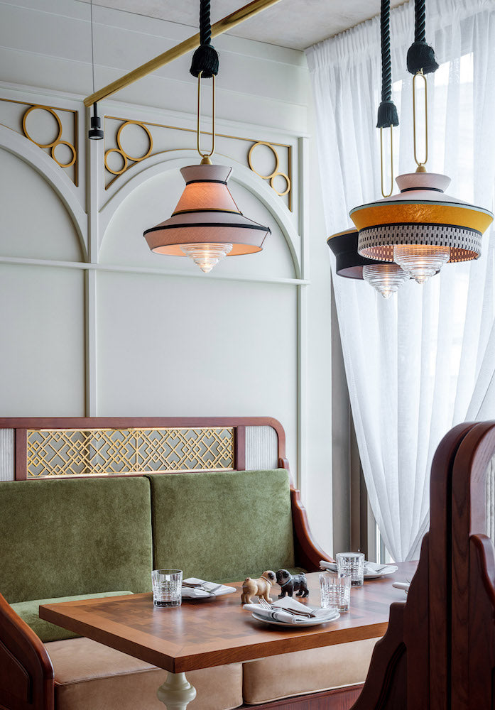 Calypso so Antigua Black Lampadario a sospensione in tessuto