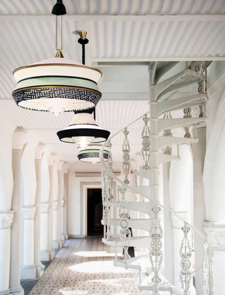 Calypso so xl Antigua Mint Lampadario a sospensione in tessuto
