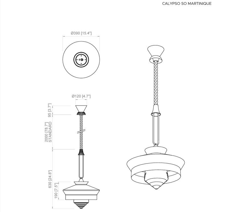 Calypso so Martinique Building Lampadario a sospensione in tessuto