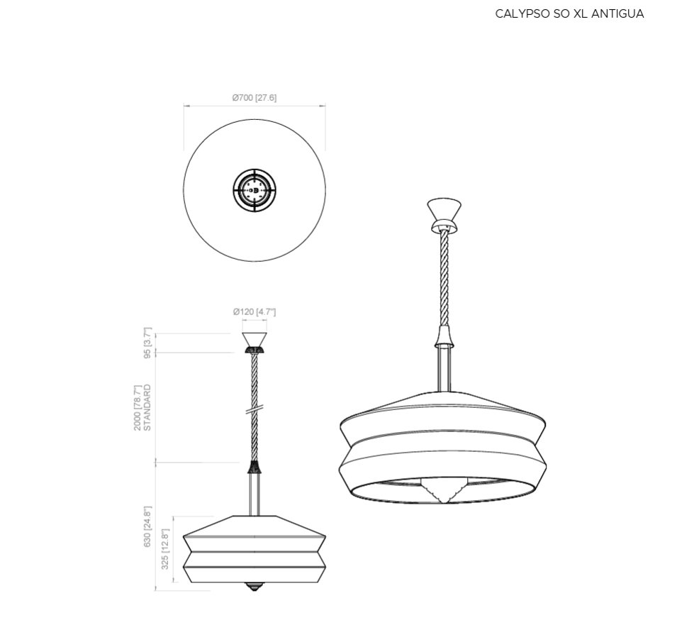 Calypso so xl Antigua Mint Lampadario a sospensione in tessuto