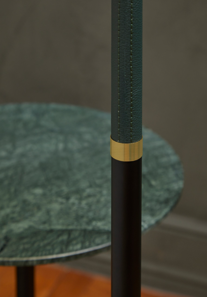 Calypso floor table indoor Antigua Mint Lampada da terra in tessuto con tavolino