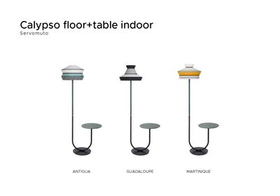 Calypso floor table indoor Guadaloupe Sale e Pepe Lampada da terra in tessuto con tavolino