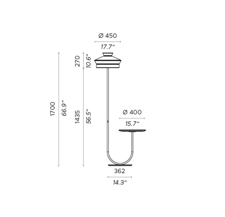 Calypso floor table indoor Martinique Building Lampada da terra in tessuto con tavolino