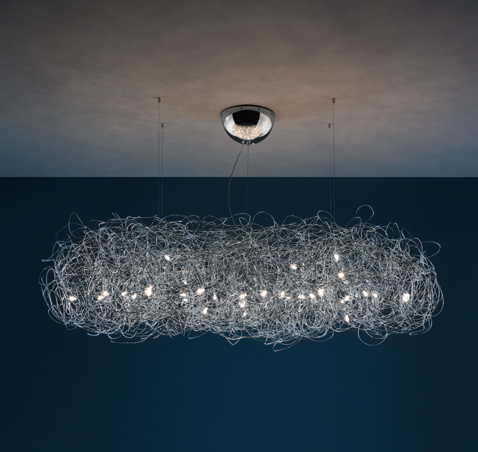 Fil de Fer Nuvola Lampadario Sospensione filo in alluminio