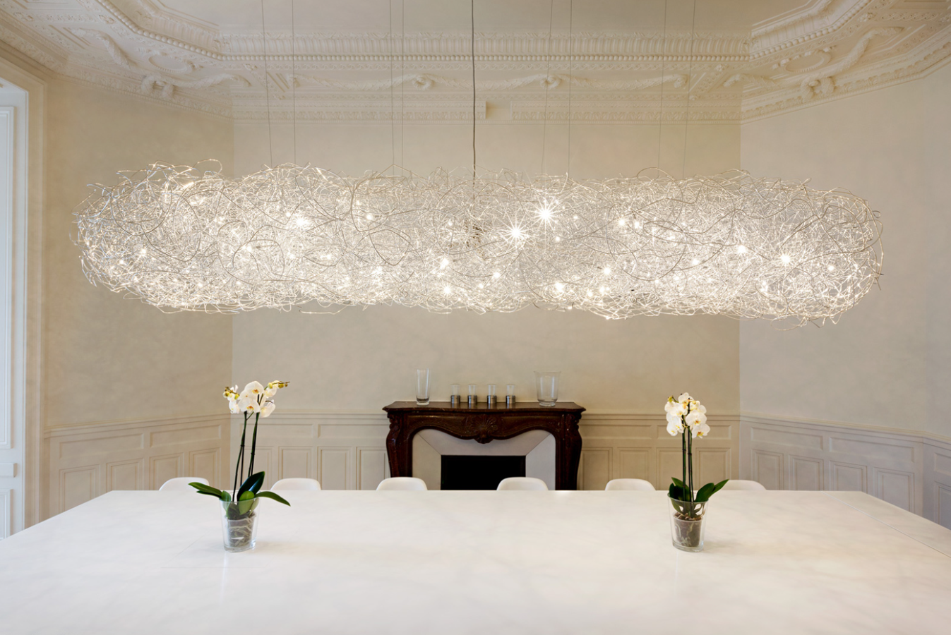 Fil de Fer Nuvola Lampadario Sospensione filo in alluminio