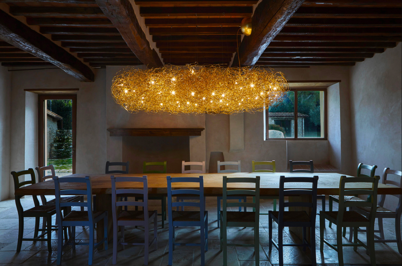 Fil de Fer Nuvola Lampadario Sospensione filo in alluminio