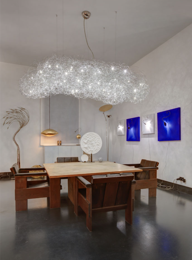 Fil de Fer Nuvola Lampadario Sospensione filo in alluminio