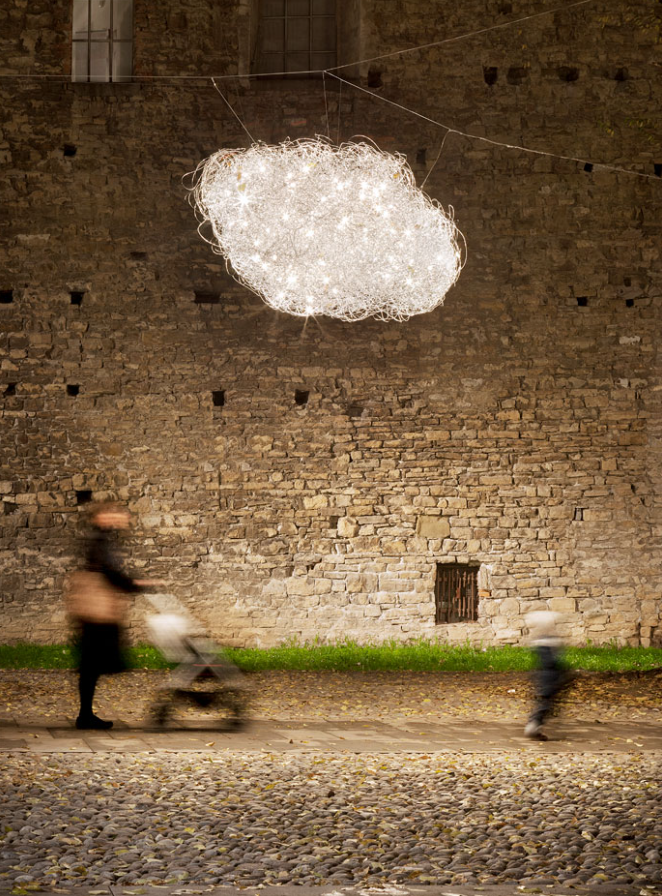 Fil de Fer Nuvola Lampadario Sospensione filo in alluminio