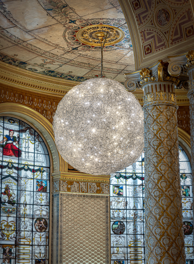 Fil de Fer Lampadario Sospensione sfera filo in alluminio