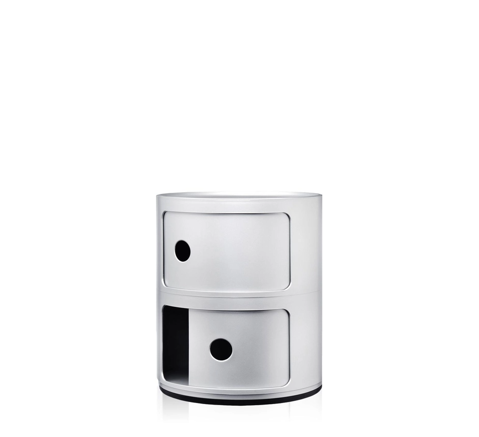 Componibili Classic Comodino in ABS Ø32 H40 cm. silver