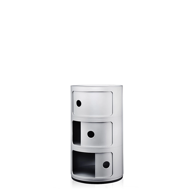 Componibili Classic Comodino in ABS Ø32 H58,5 cm. silver