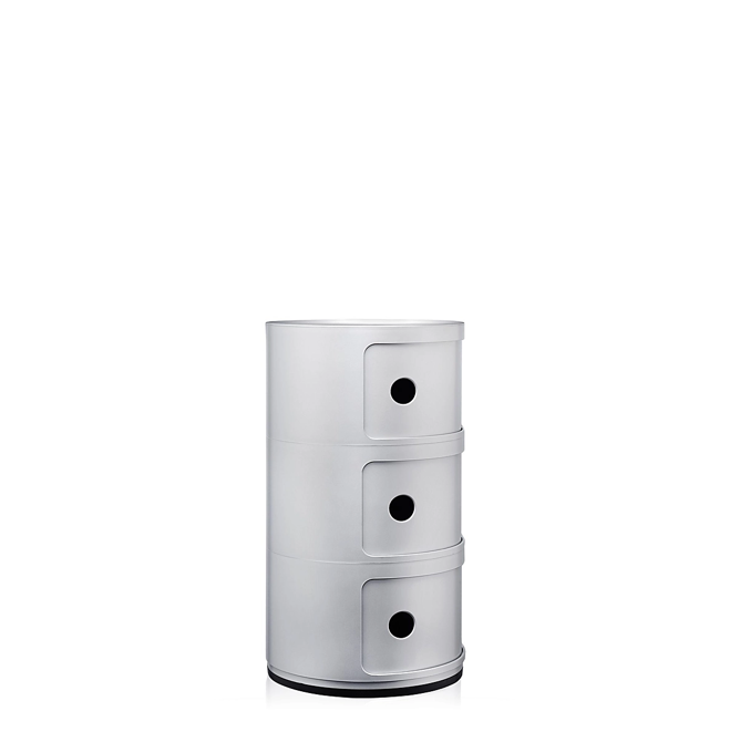 Componibili Classic Comodino in ABS Ø32 H58,5 cm. silver