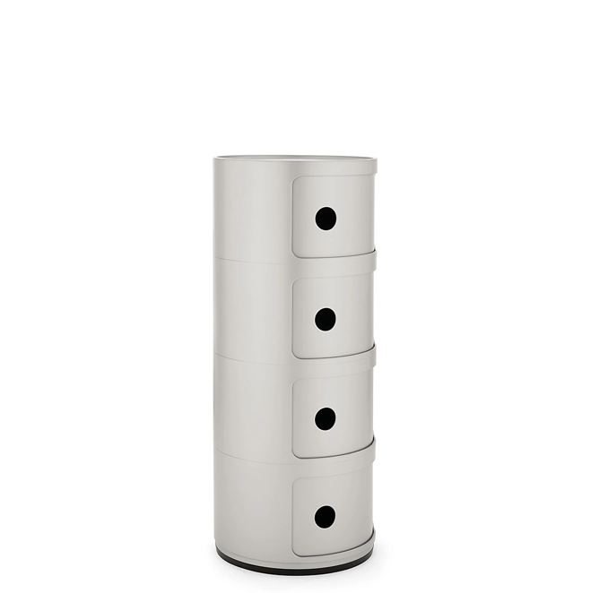 Componibili Classic Comodino in ABS Ø32 H77 cm. silver
