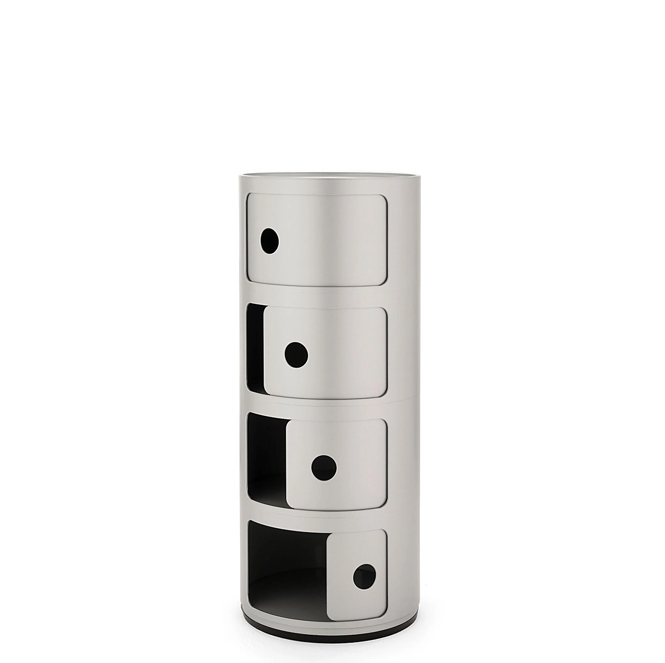 Componibili Classic Comodino in ABS Ø32 H77 cm. silver