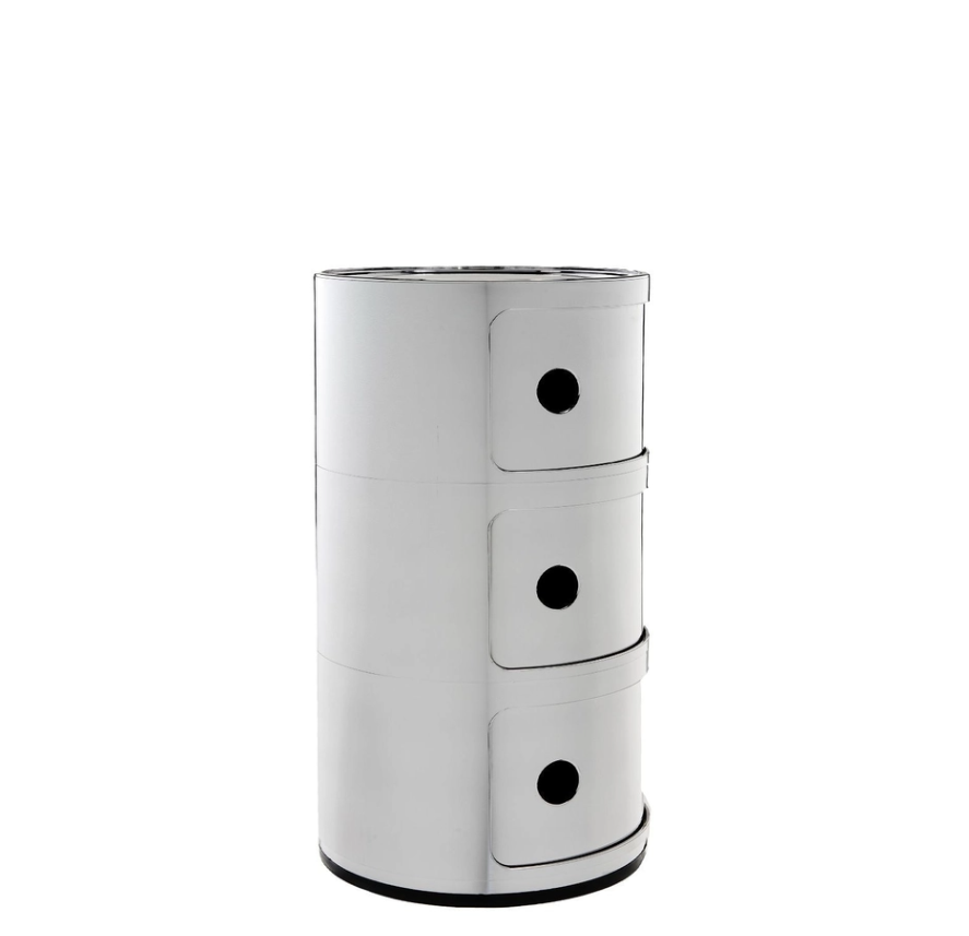 Componibili Metal Comodino in ABS metallizzato Ø32 H58,5 cm. cromo